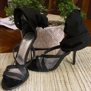 Bebe ankle wrap leather sandal